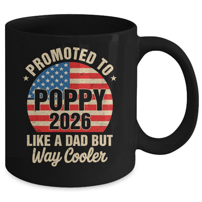Promoted To Poppy Est 2026 Soon To Be New Grandad US Flag Mug | siriusteestore