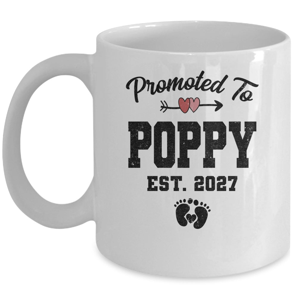 Promoted To Poppy Est 2027 First Time Fathers Day Mug | siriusteestore
