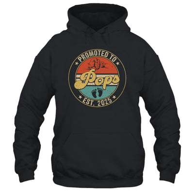 Promoted To Pops 2025 Pregnancy New First Pops Retro Shirt & Hoodie | siriusteestore