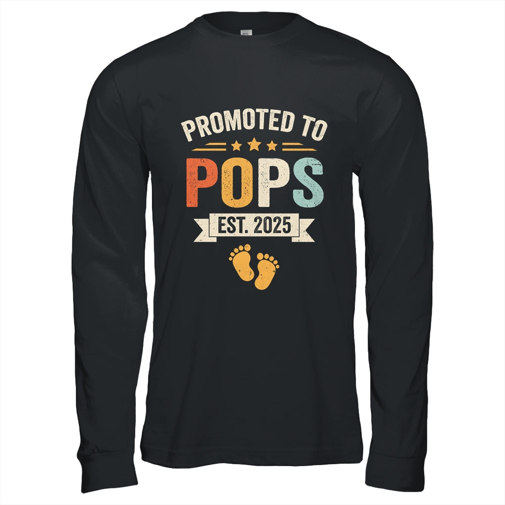 Promoted To Pops 2025 Retro Soon To Be Pops Est 2025 Shirt & Hoodie | siriusteestore