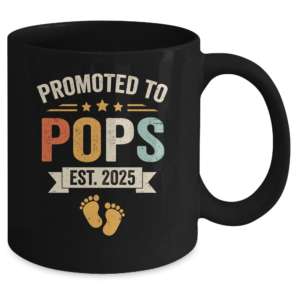 Promoted To Pops 2025 Retro Soon To Be Pops Est 2025 Mug | siriusteestore