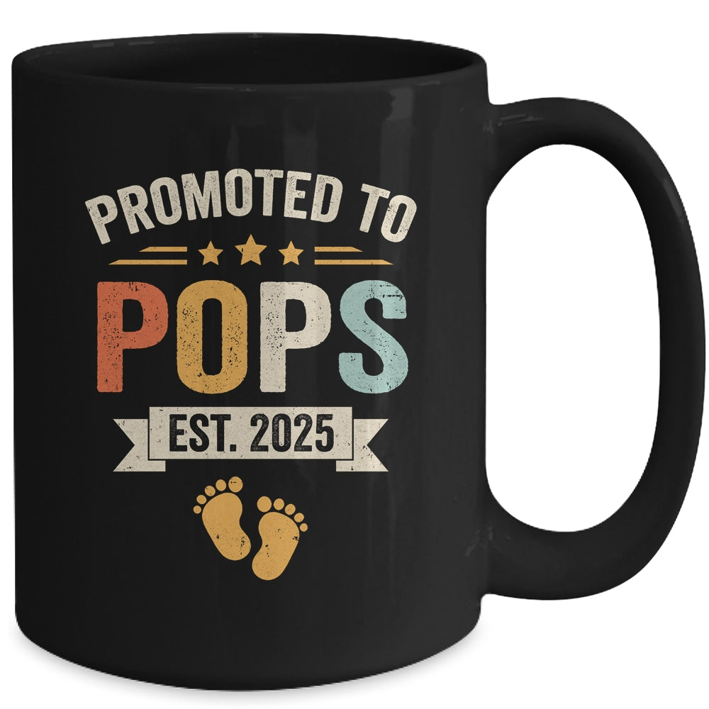 Promoted To Pops 2025 Retro Soon To Be Pops Est 2025 Mug | siriusteestore