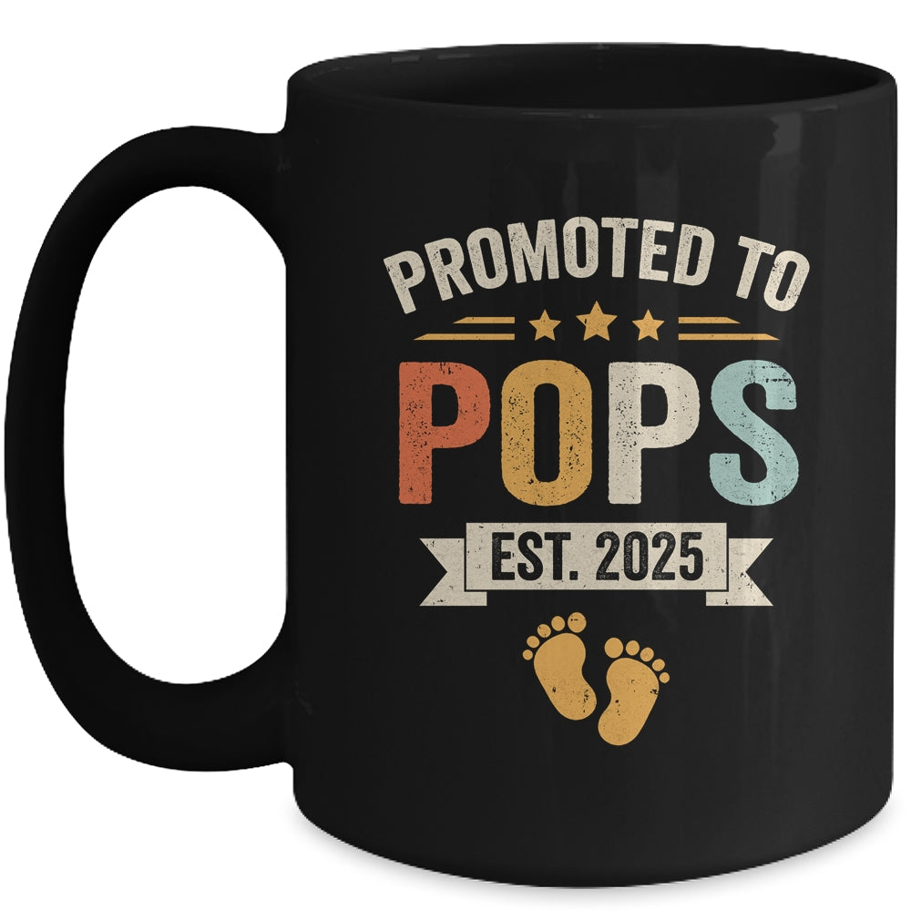 Promoted To Pops 2025 Retro Soon To Be Pops Est 2025 Mug | siriusteestore