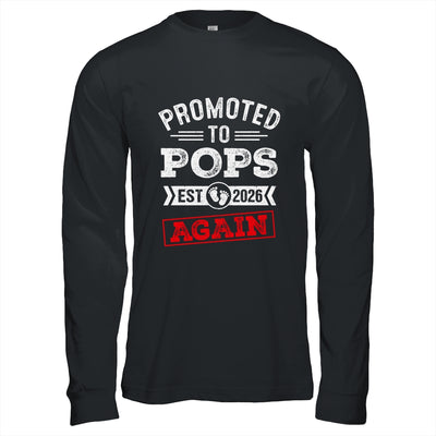Promoted To Pops Again 2026 Pregnancy Announcement Shirt & Hoodie | siriusteestore