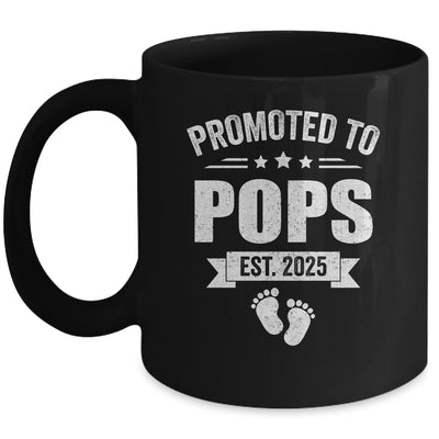 Promoted To Pops Est 2025 Fathers Day First Time New Pops Mug | siriusteestore