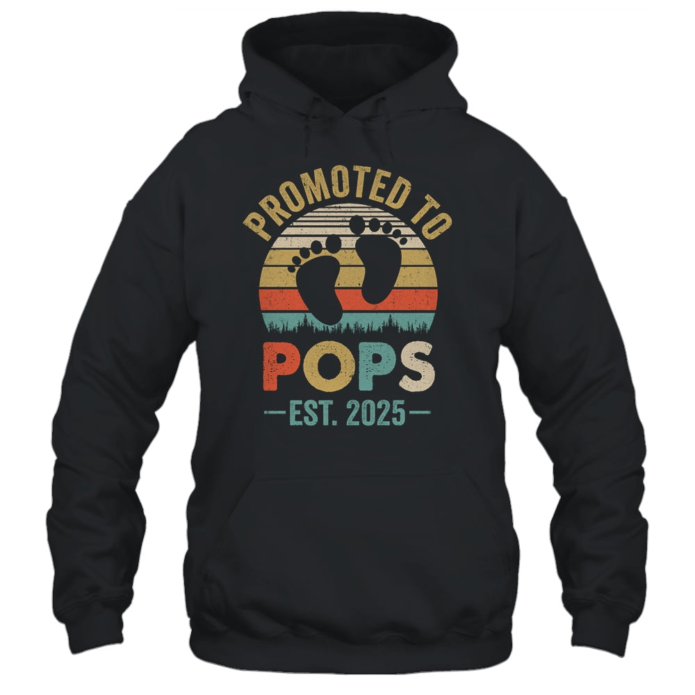Promoted To Pops Est 2025 Fathers Day Vintage Shirt & Hoodie | siriusteestore