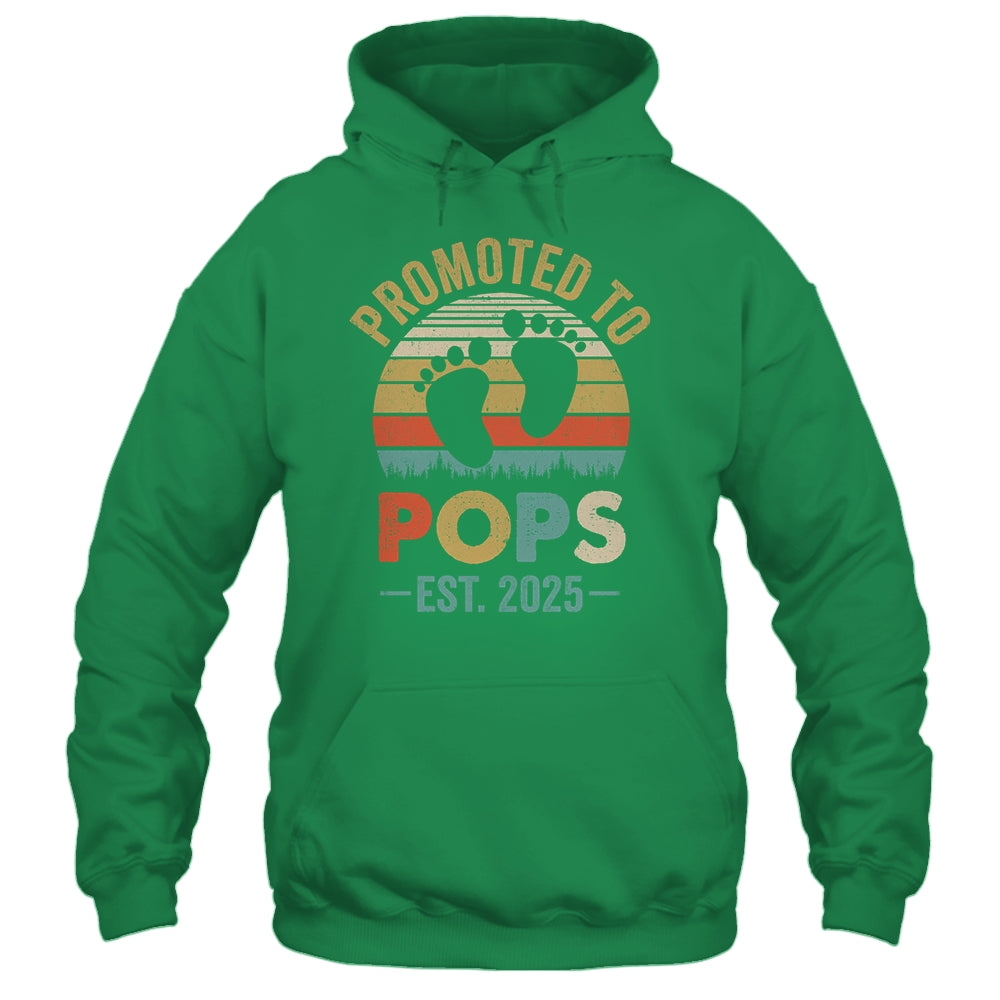 Promoted To Pops Est 2025 Fathers Day Vintage Shirt & Hoodie | siriusteestore