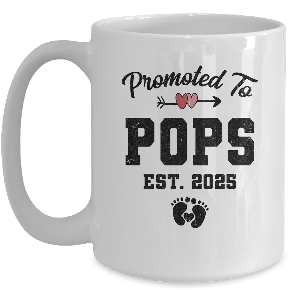 Promoted To Pops Est 2025 First Time Fathers Day Mug | siriusteestore