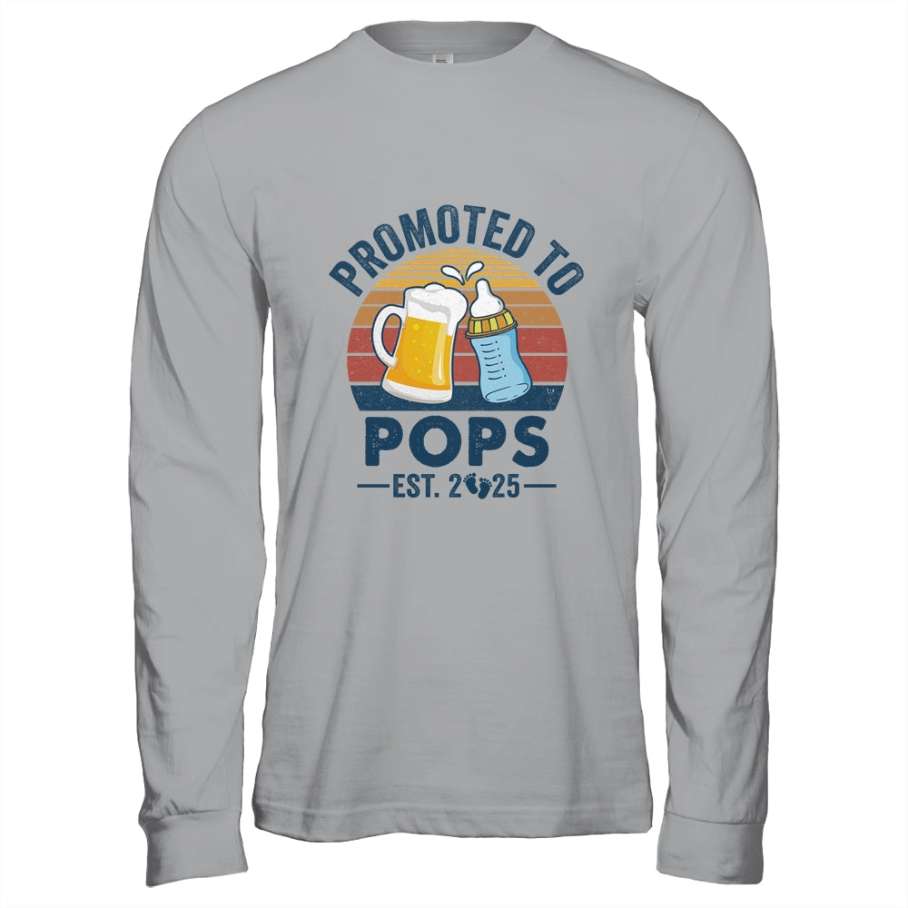 Promoted To Pops Est 2025 First Time Fathers Day Vintage Shirt & Hoodie | siriusteestore