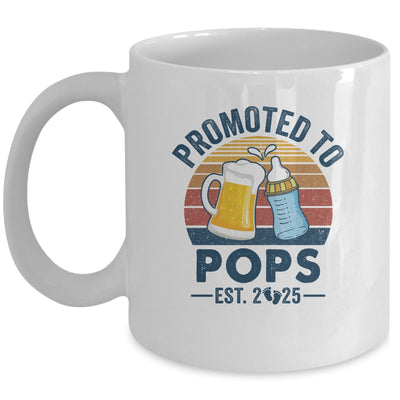 Promoted To Pops Est 2025 First Time Fathers Day Vintage Mug | siriusteestore