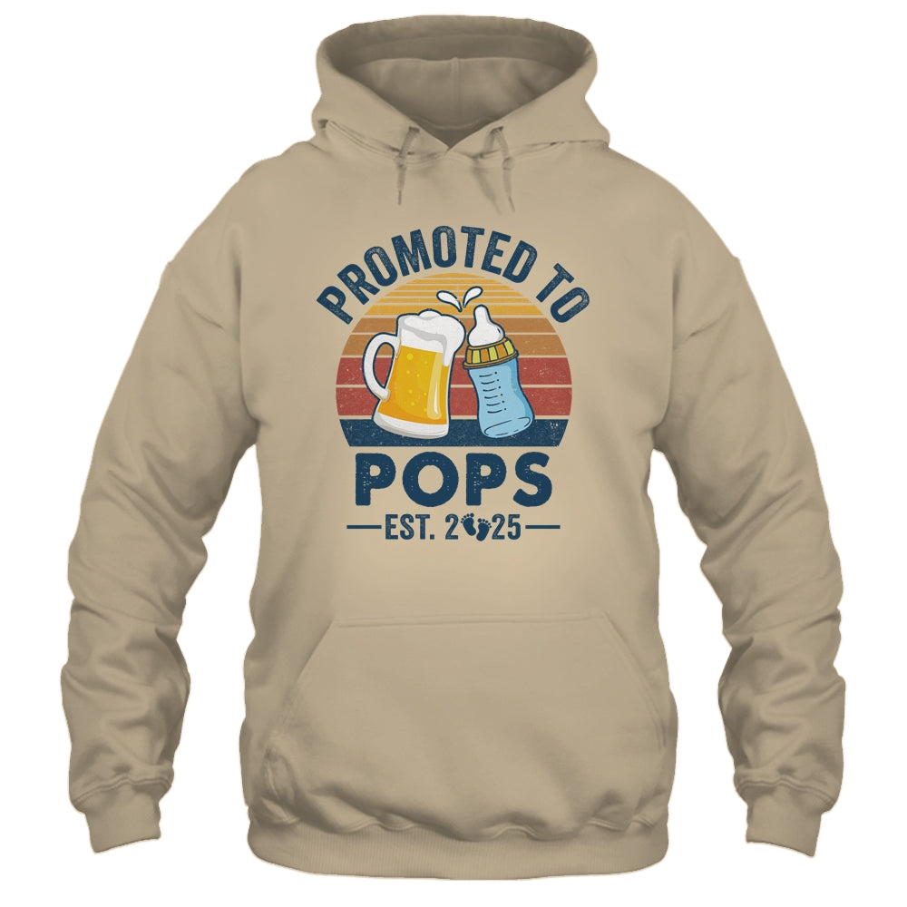 Promoted To Pops Est 2025 First Time Fathers Day Vintage Shirt & Hoodie | siriusteestore