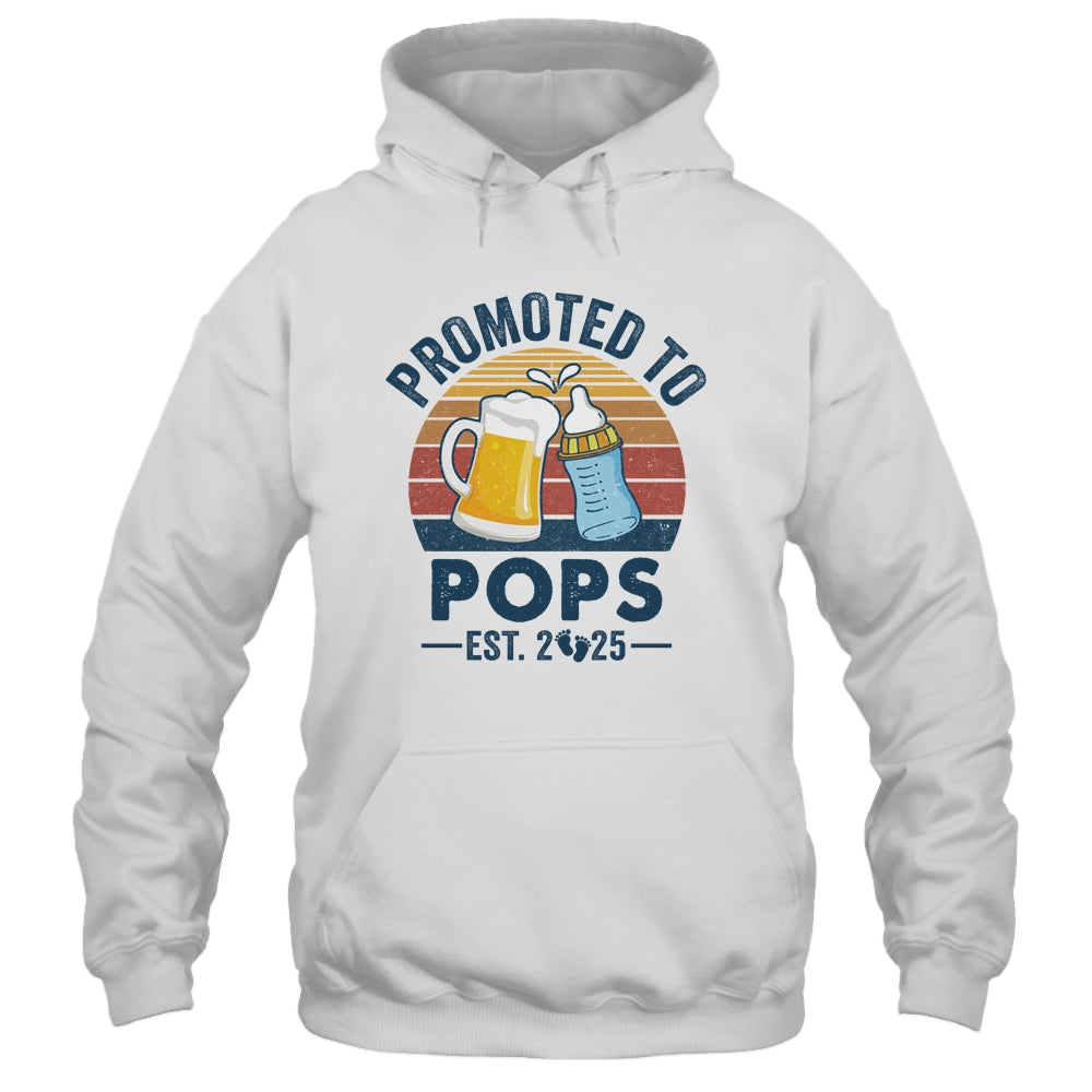 Promoted To Pops Est 2025 First Time Fathers Day Vintage Shirt & Hoodie | siriusteestore