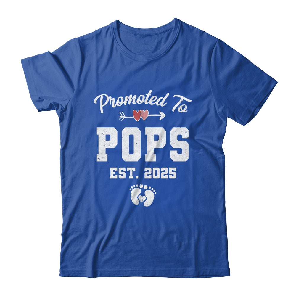 Promoted To Pops Est 2025 Funny First Time Fathers Day Shirt & Hoodie | siriusteestore