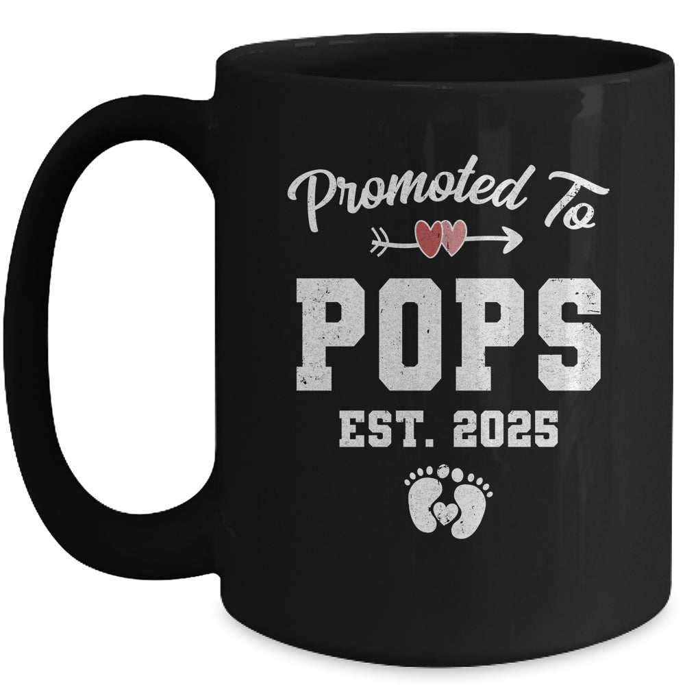 Promoted To Pops Est 2025 Funny First Time Fathers Day Mug | siriusteestore