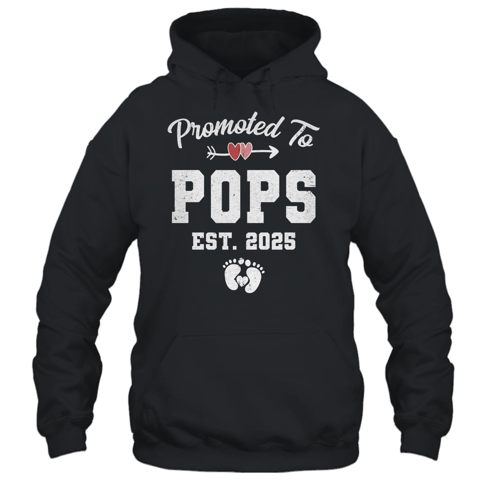 Promoted To Pops Est 2025 Funny First Time Fathers Day Shirt & Hoodie | siriusteestore