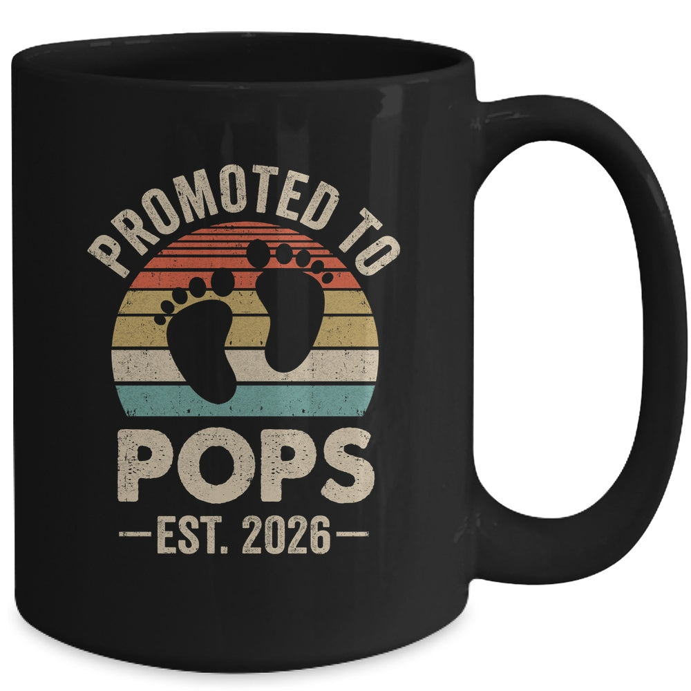 Promoted To Pops Est 2026 Fathers Day Vintage Mug | siriusteestore