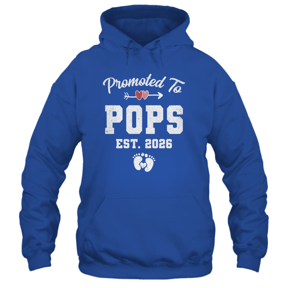 Promoted To Pops Est 2026 Funny First Time Fathers Day Shirt & Hoodie | siriusteestore