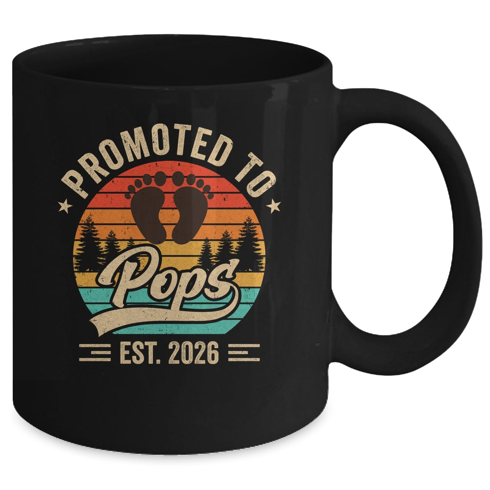 Promoted To Pops Est 2026 Grandparents Baby Announcement Mug | siriusteestore