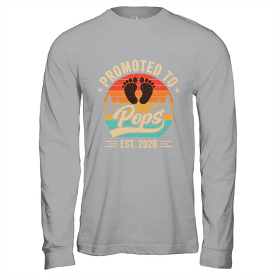 Promoted To Pops Est 2026 Grandparents Baby Announcement Shirt & Hoodie | siriusteestore