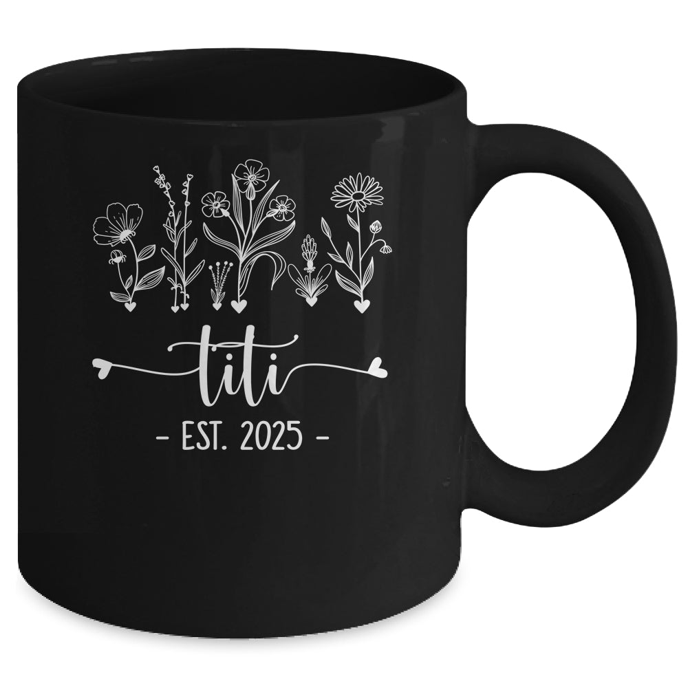 Promoted To Titi 2025 Pregnancy Announcement Floral Mug | siriusteestore
