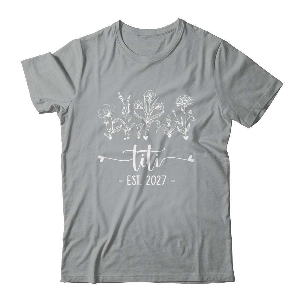 Promoted To Titi 2027 Pregnancy Announcement Floral Shirt & Tank Top | siriusteestore