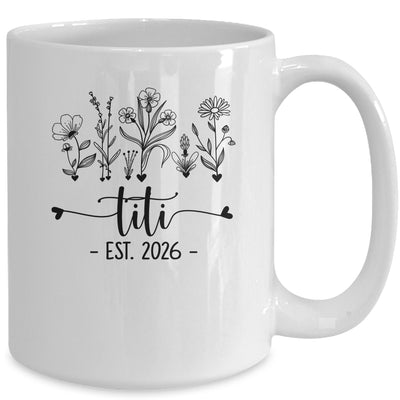 Promoted To Titi Est 2026 Pregnancy Announcement Flower Mug | siriusteestore