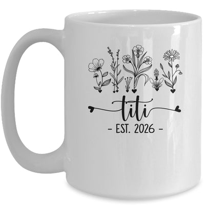 Promoted To Titi Est 2026 Pregnancy Announcement Flower Mug | siriusteestore