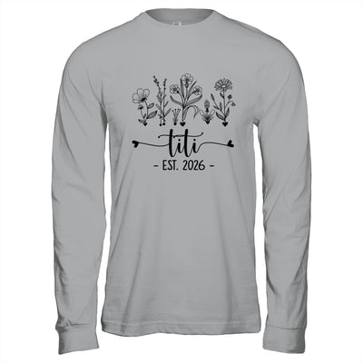 Promoted To Titi Est 2026 Pregnancy Announcement Flower Shirt & Hoodie | siriusteestore