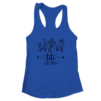 Promoted To Titi Est 2027 Pregnancy Announcement Flower Shirt & Tank Top | siriusteestore