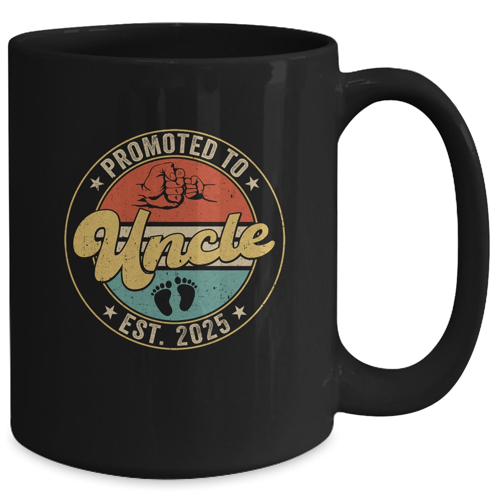Promoted To Uncle 2025 Pregnancy New First Uncle Retro Mug | siriusteestore