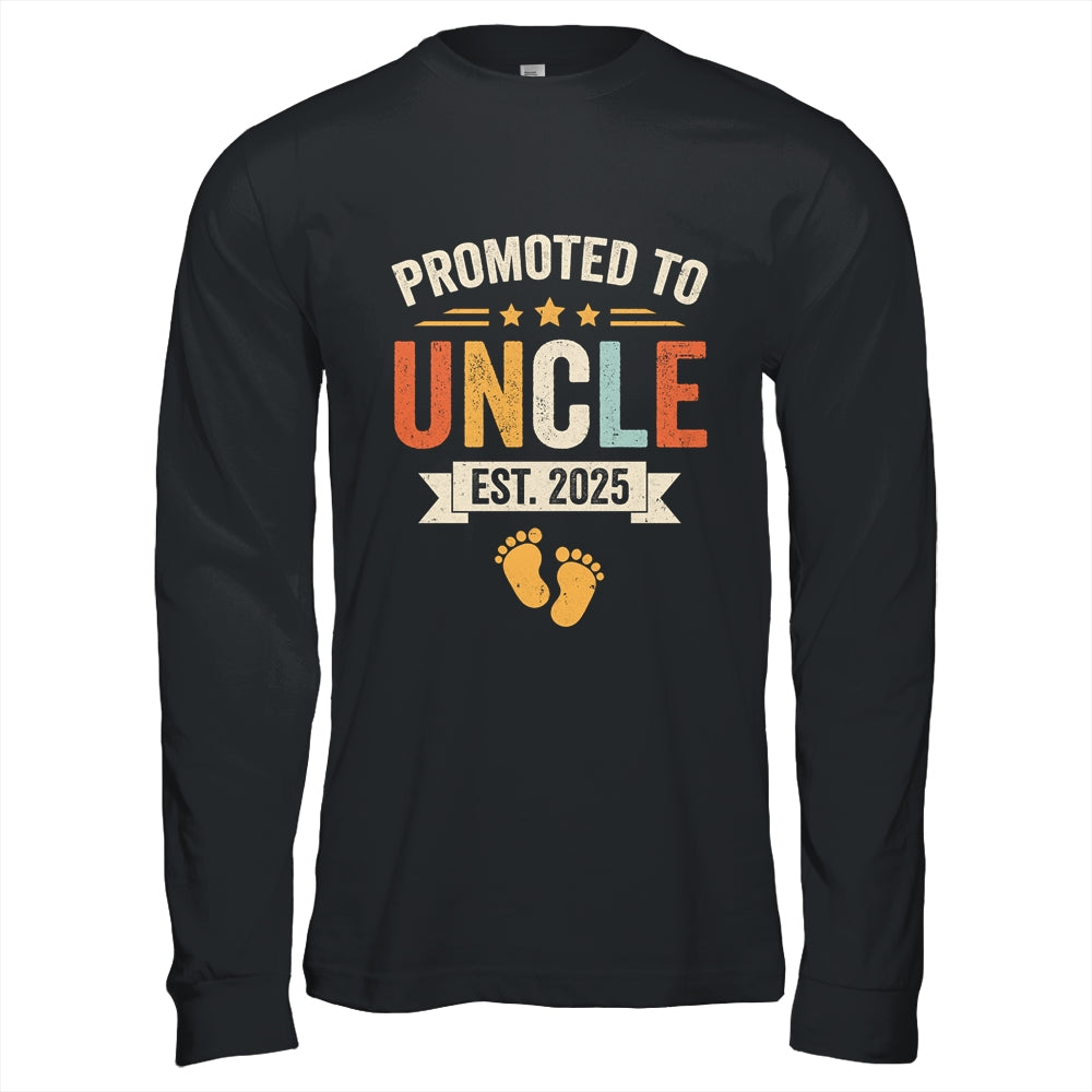 Promoted To Uncle 2025 Retro Soon To Be Uncle Est 2025 Shirt & Hoodie | siriusteestore