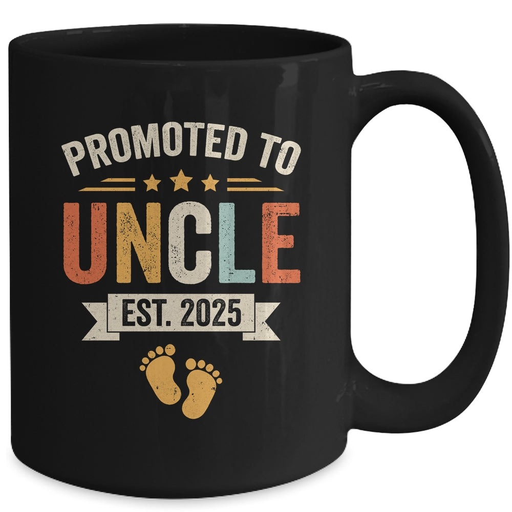 Promoted To Uncle 2025 Retro Soon To Be Uncle Est 2025 Mug | siriusteestore