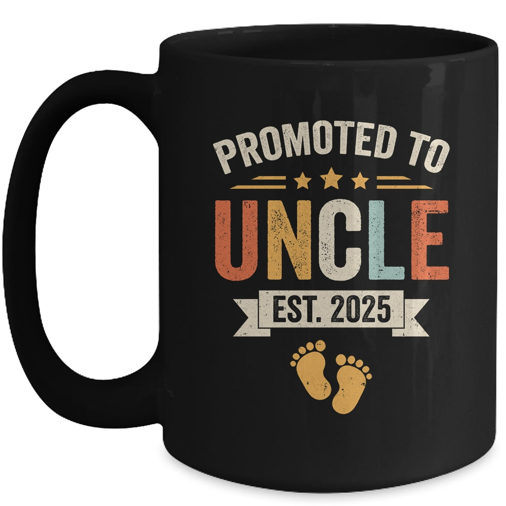 Promoted To Uncle 2025 Retro Soon To Be Uncle Est 2025 Mug | siriusteestore