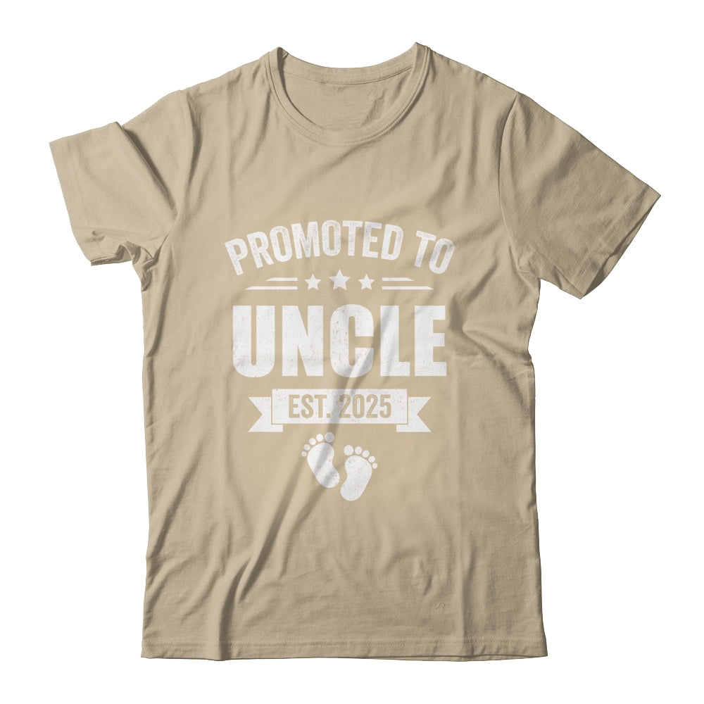 Promoted To Uncle Est 2025 Fathers Day First Time New Uncle Shirt & Hoodie | siriusteestore