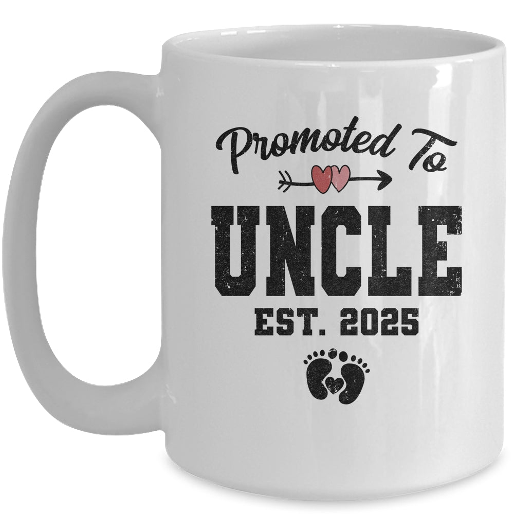 Promoted To Uncle Est 2025 First Time Fathers Day Mug | siriusteestore