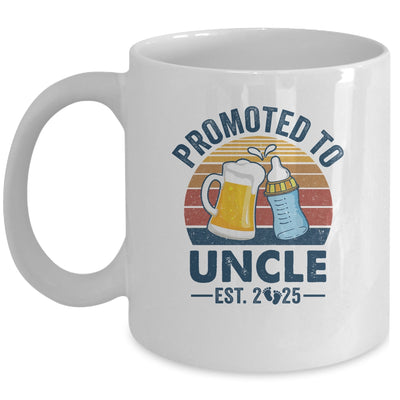 Promoted To Uncle Est 2025 First Time Fathers Day Vintage Mug | siriusteestore