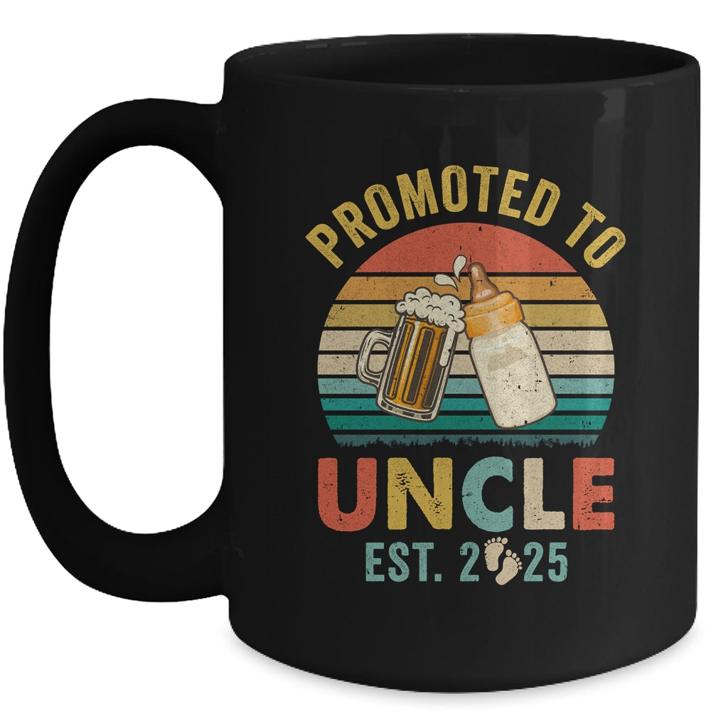Promoted To Uncle Est 2025 Vintage New Uncle Fathers Day Mug | siriusteestore