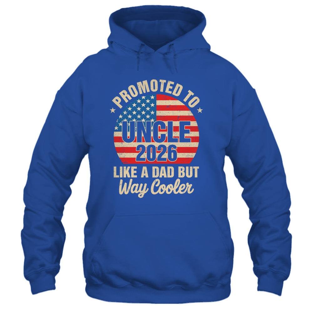 Promoted To Uncle Est 2026 Soon To Be New Grandad US Flag Shirt & Hoodie | siriusteestore