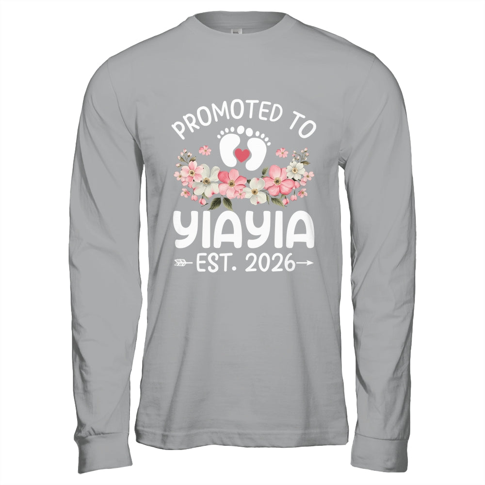 Promoted To Yiayia 2026 First Time Floral New Yiayia Shirt & Hoodie | siriusteestore