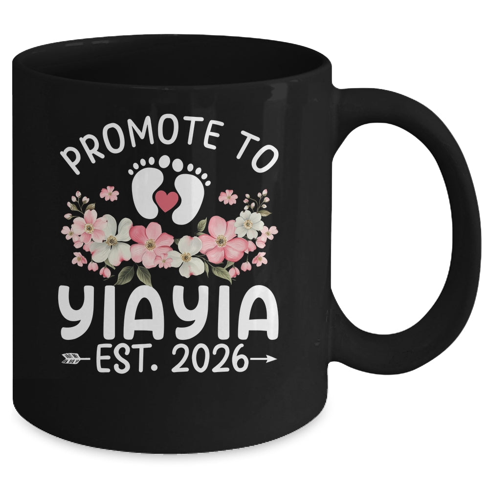 Promoted To Yiayia 2026 First Time Floral New Yiayia Mug | siriusteestore