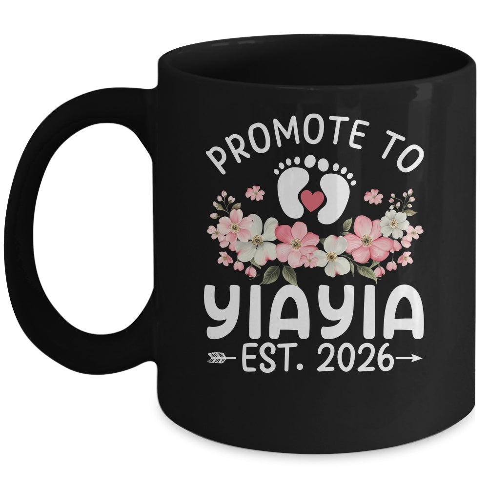 Promoted To Yiayia 2026 First Time Floral New Yiayia Mug | siriusteestore
