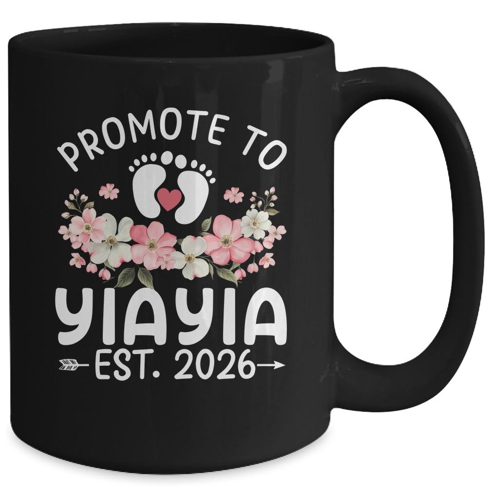 Promoted To Yiayia 2026 First Time Floral New Yiayia Mug | siriusteestore