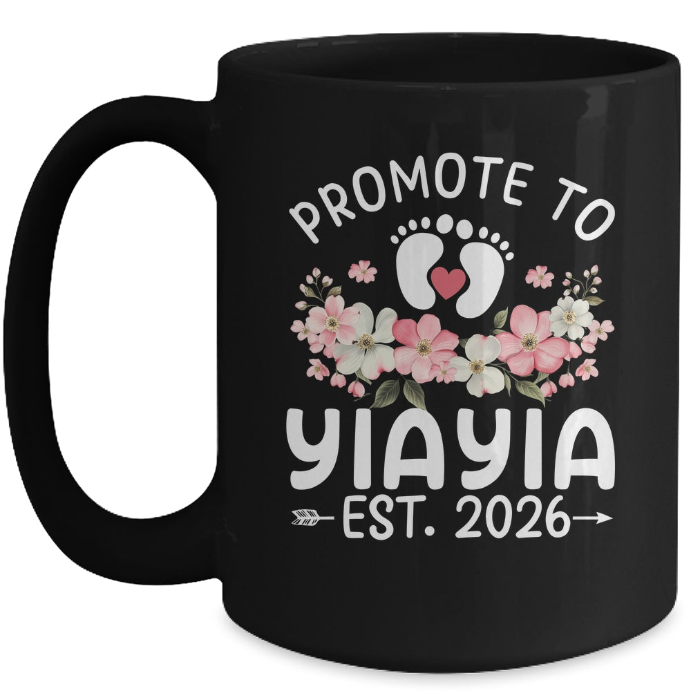 Promoted To Yiayia 2026 First Time Floral New Yiayia Mug | siriusteestore
