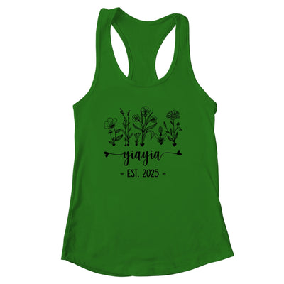 Promoted To Yiayia Est 2025 Pregnancy Announcement Flower Shirt & Tank Top | siriusteestore