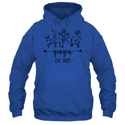 Promoted To Yiayia Est 2025 Pregnancy Announcement Flower Shirt & Tank Top | siriusteestore