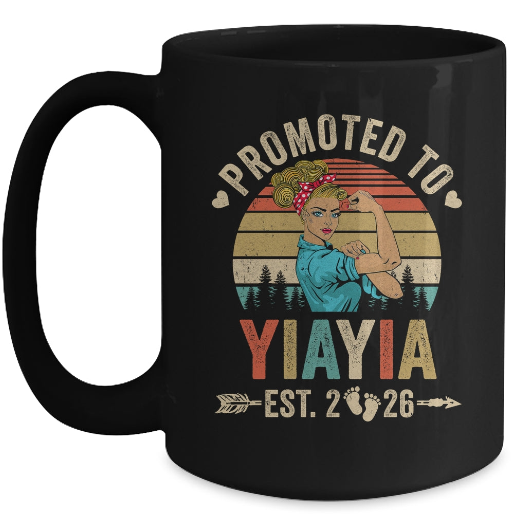 Promoted To Yiayia Est 2026 Retro First Time Yiayia Mug | siriusteestore