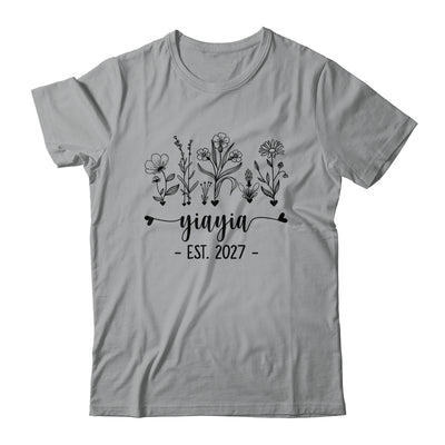 Promoted To Yiayia Est 2027 Pregnancy Announcement Flower Shirt & Tank Top | siriusteestore