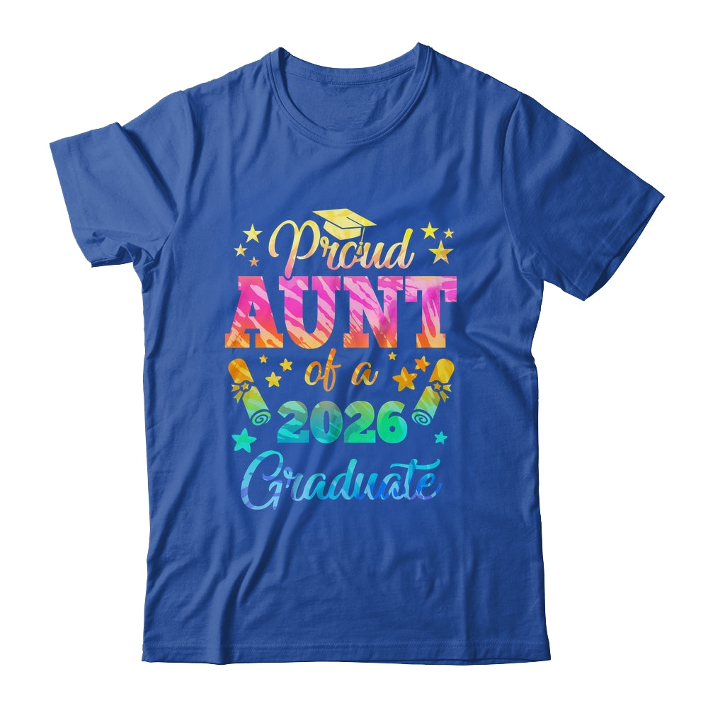 Proud Aunt Of A Class Of 2026 Graduate Senior 26 Tie Dye Shirt & Hoodie | siriusteestore