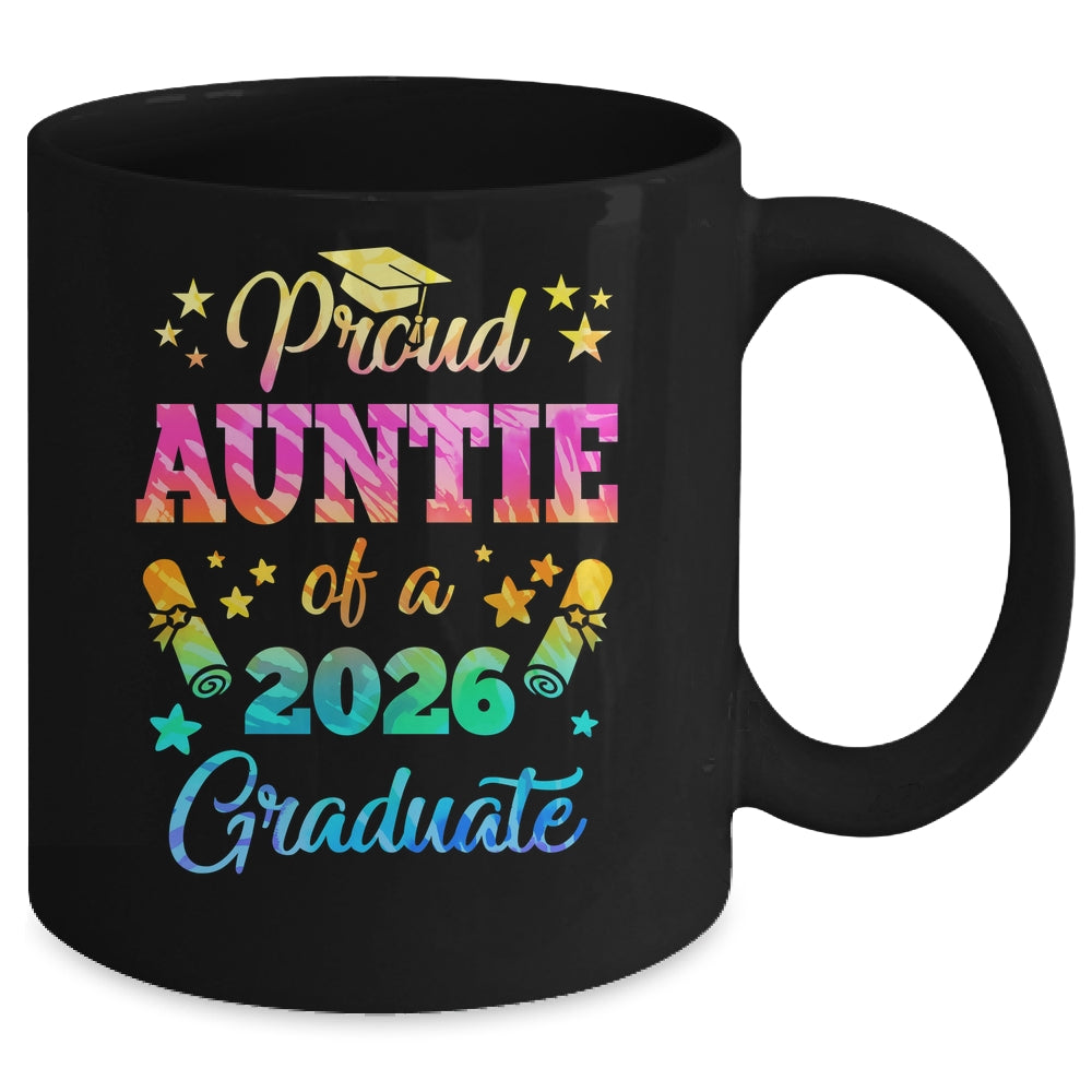 Proud Auntie Of A Class Of 2026 Graduate Senior 26 Tie Dye Mug | siriusteestore