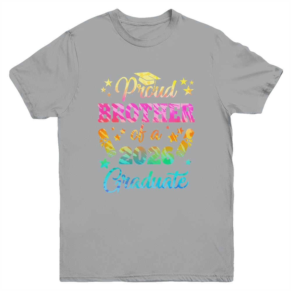 Proud Brother Of A Class Of 2026 Graduate Senior 26 Tie Dye Youth Shirt | siriusteestore